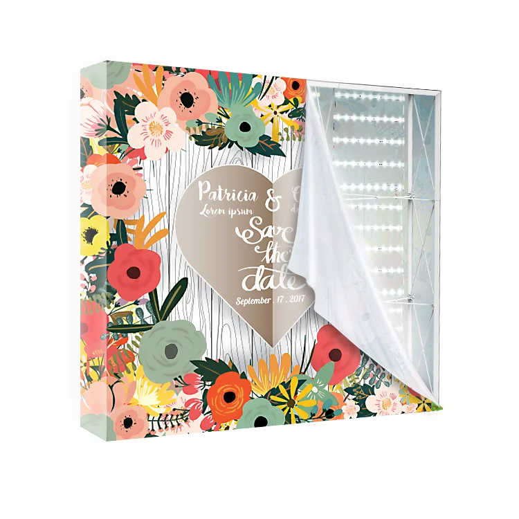 Trade show exhibition booth backdrop 8ft 10ft 10x10 aluminum frame fabric led lightbox pop up display backlit frame exhibition