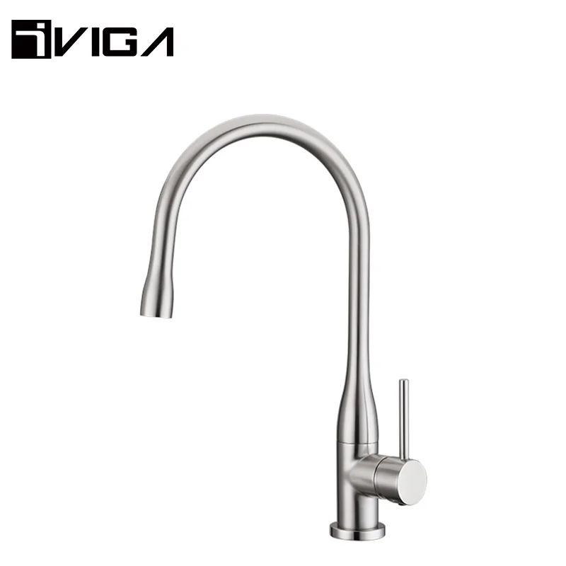 Modern High Quality Matt Black Brass Metal Mixer Taps Kitchen Sink Faucet