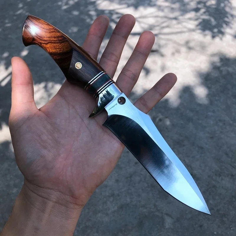 Handmade Ironwood DC53 Steel Fixed Blade Hunting Knife for Outdoor Survival