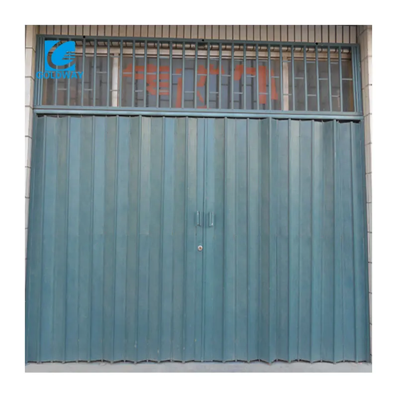 Metal Garage Door Accordion Single Galvanized Steel Folding Door External Sliding Door Partition