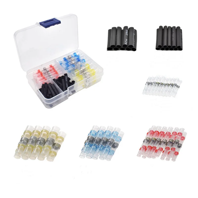 Waterproof Insulated solder seal Heat Shrink Butt Connectors Heat Resistant soldering Electrical Wire SpliceTerminals