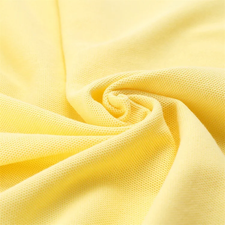 CC2211 горячая Распродажа гладкая двусторонняя трикотажная чесаный хлопок полиэстер 210 GSM Пике ткань для рубашек поло Футболка