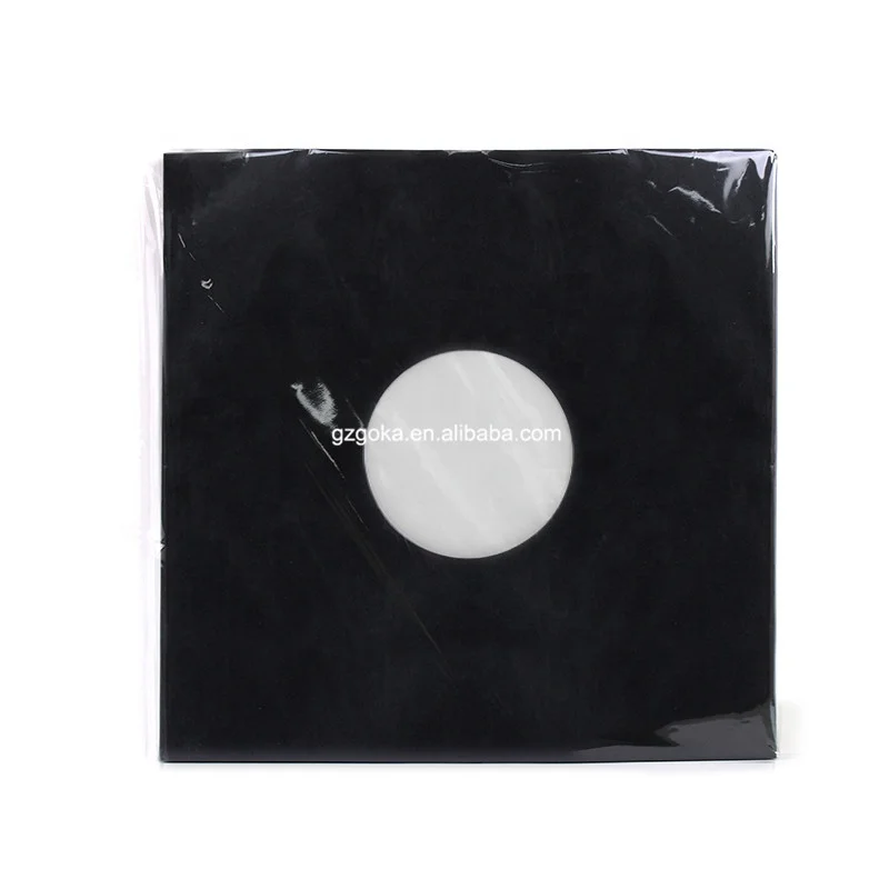 Factory hot sale HDPE vinyl record bag Black paper 12 Inch Poly line Vinyl Record Inner Sleeves with plastic insert Pack 20