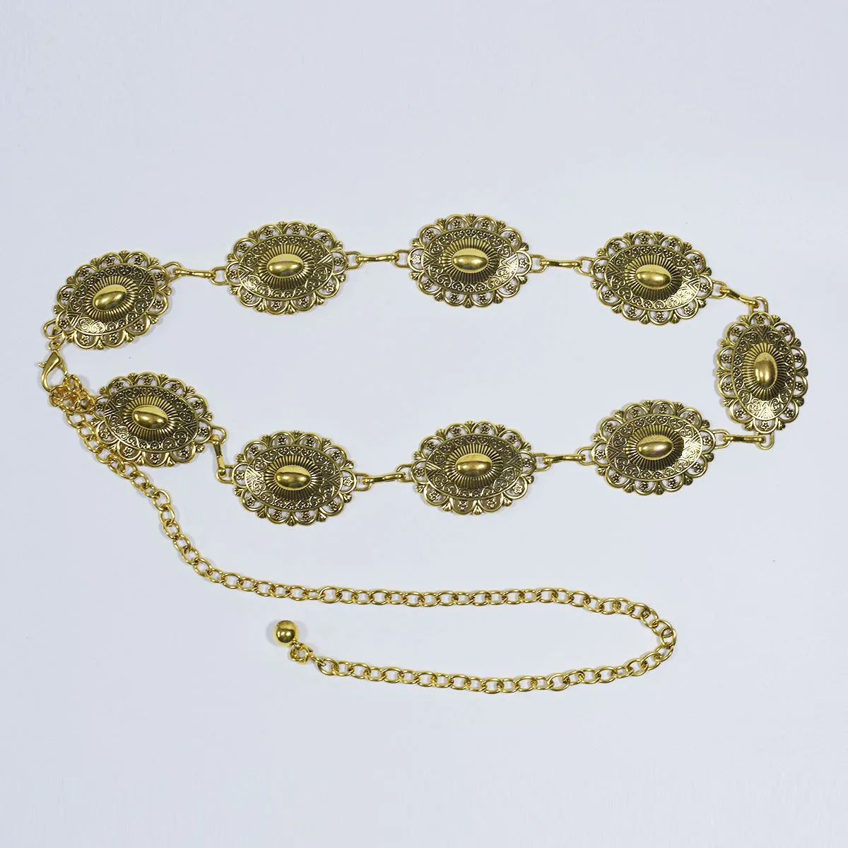 Vintage Carved Metal Waist Chain Accessories Women Chain Belt Ethnic Style With Skirt Ladies Waist Chain Y2K
