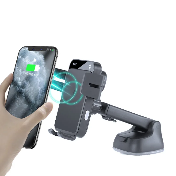 JOYROOM Lead The Industry Phone Stand CE ROHS FCC Qi Auto Clamp 15W Quick Charging Cellphone Holder Wireless Charger Car Mount