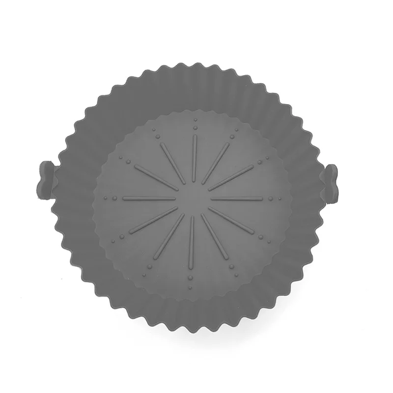 Large Size Baking tools Reusable Nonstick Baking Tray Silicon Air Fryer Liner Basket Pot With Handle For Air Fryers
