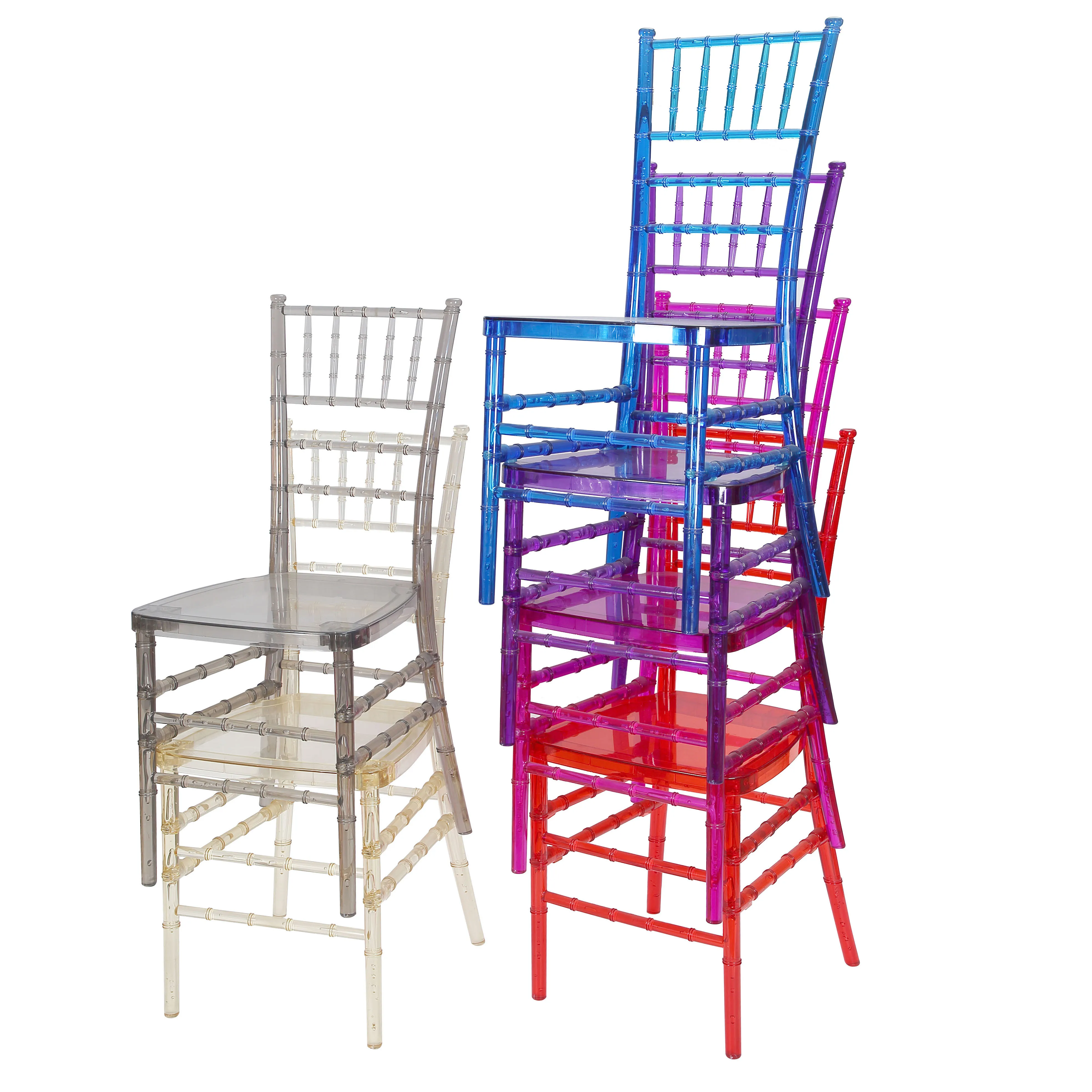 Wholesale transparent resin napoleon Chiavari Chairs wedding chair chavari party tiffany chivari chair clear acrylic hotel