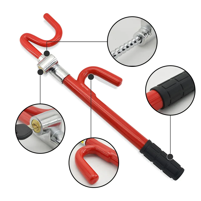 Universal Anti-Theft Clamp Heavy Duty Vehicle Safety Rotary Adjustable Lock Steering Wheel Lock