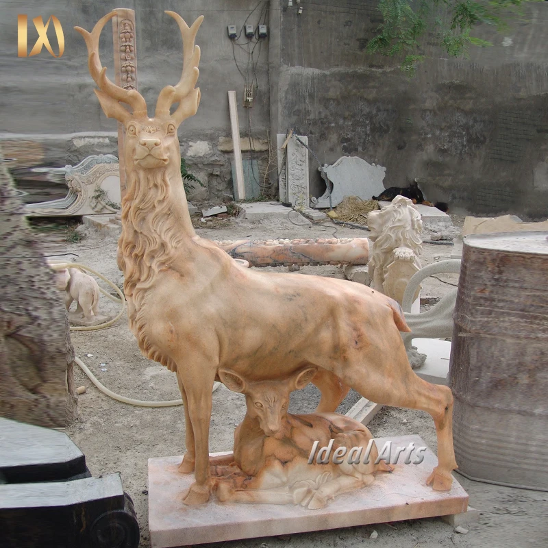 Custom Outdoor Garden Hand Carved Marble Cattle Animals Sculpture