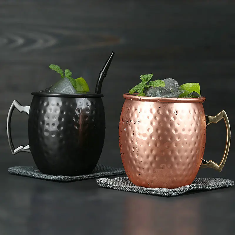 High quality pure copper mug hammered moscow mule copper mug cocktail drinking cups