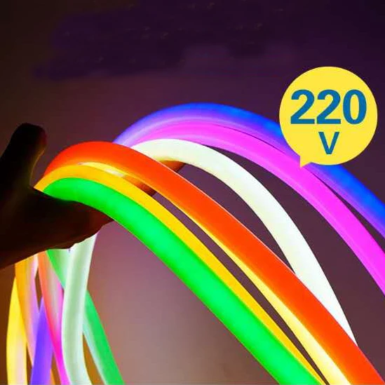 360 градусов светодиодные неоновые гибкие пластиковые трубки пользовательского размера 220 В 14 мм диаметр ПВХ корпус лампы IP67 для гостиничных номеров