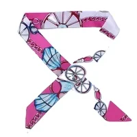 Small Silk Scarf For Women 2023 New Print Handle Bag Ribbons Brand Fashion Head Scarf Small Long Skinny Scarves Wholesale