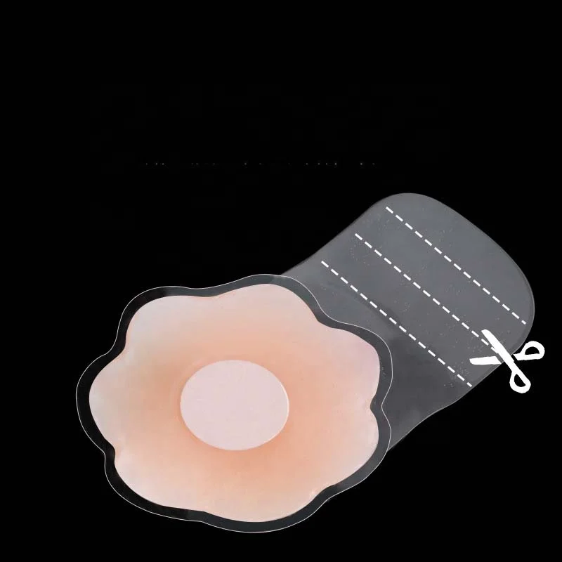 Hot Nude Sexy Round And Flower Type Lift Up Eco-friendly Silicone Nipple Cover Invisible Bra