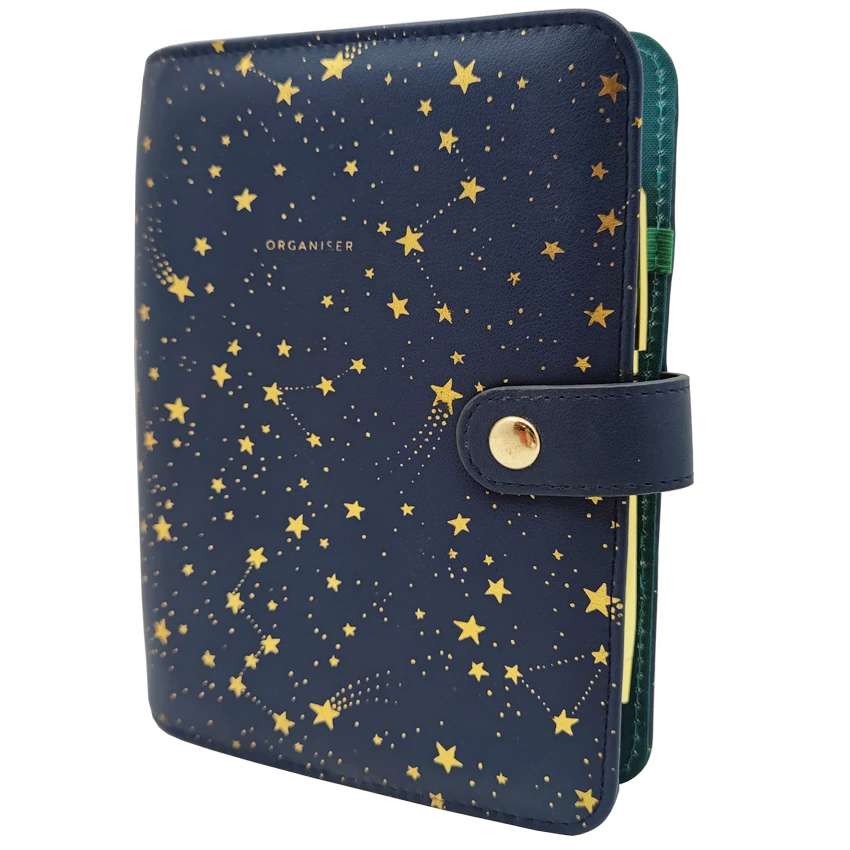 Hot Stamping Handmade Coil Binding PU Leather Journal Notebook