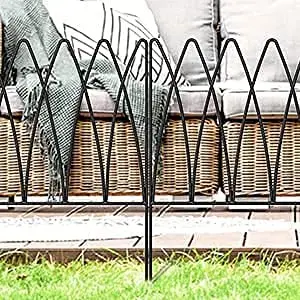 Easily Assembled Garden Decoration Metal Border Folding Fence, Landscape Fencing for Flower Bed, Trees, Animal Barrier