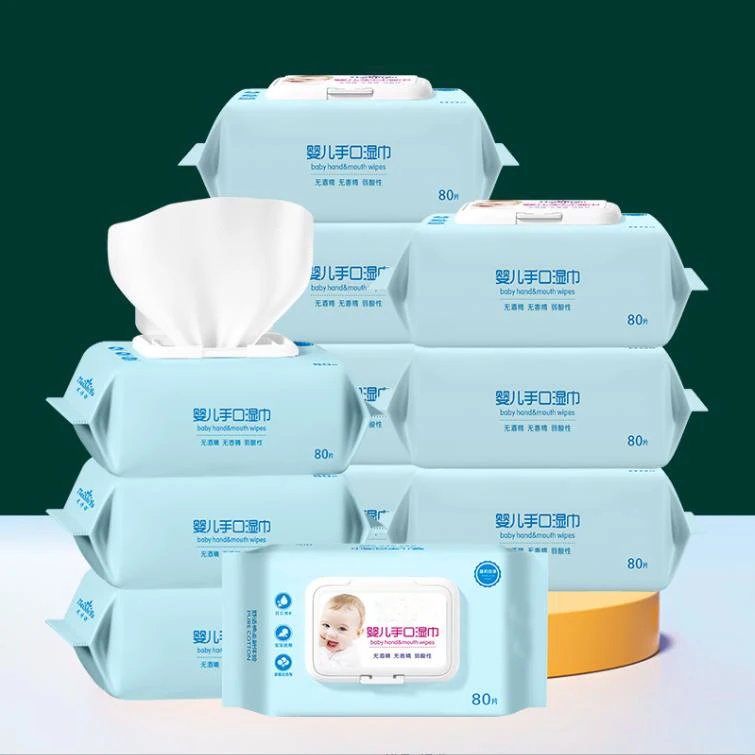 100Pcs Antibacterial No Chemical Disposable Biodegradable Bamboo Baby Wet Wipes With Aloe