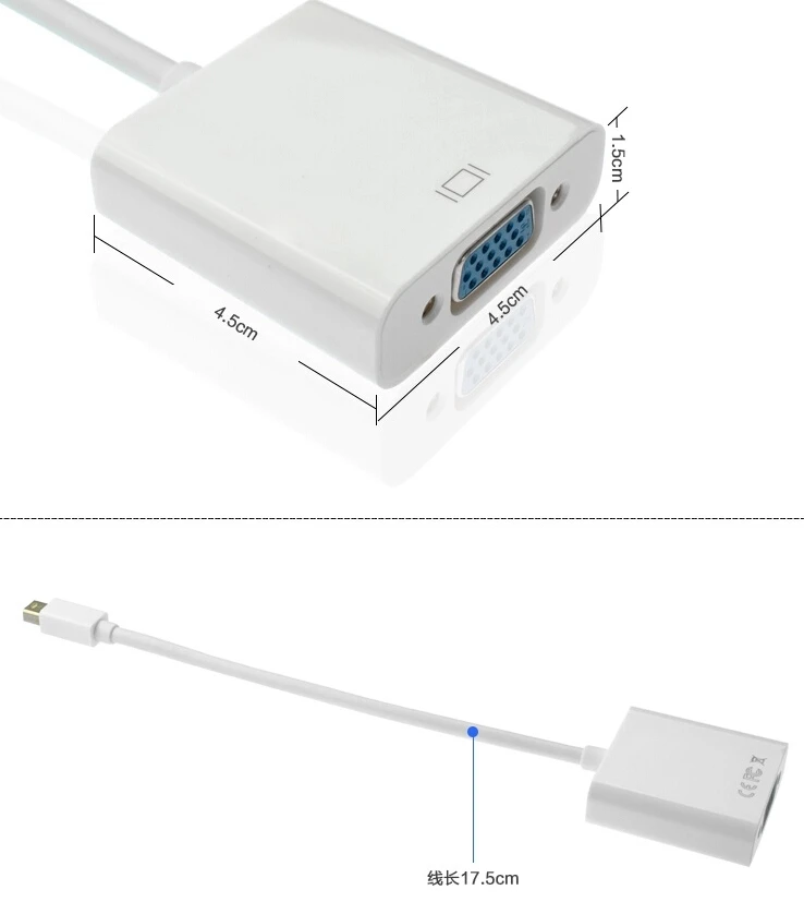 
mini DisplayPort DP to VGA 1080P Male to Female M TO F Cable Adapter 