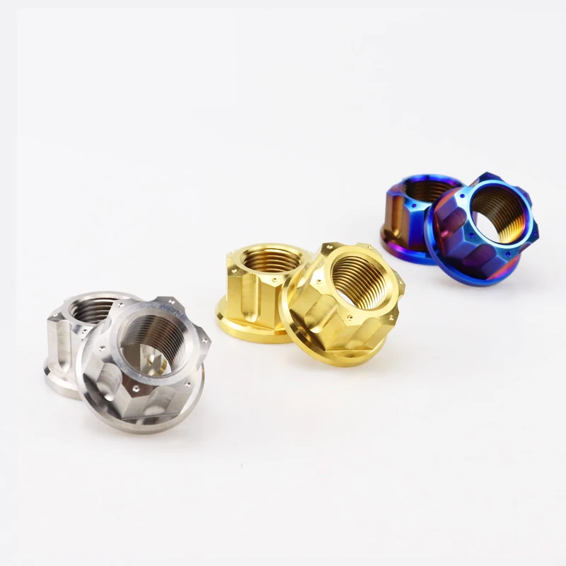 M6 M8 M10 M12 M20 Gr2 Gr5 Titanium Color Anodized Serrated Hexagonal Flange Nut Din6923