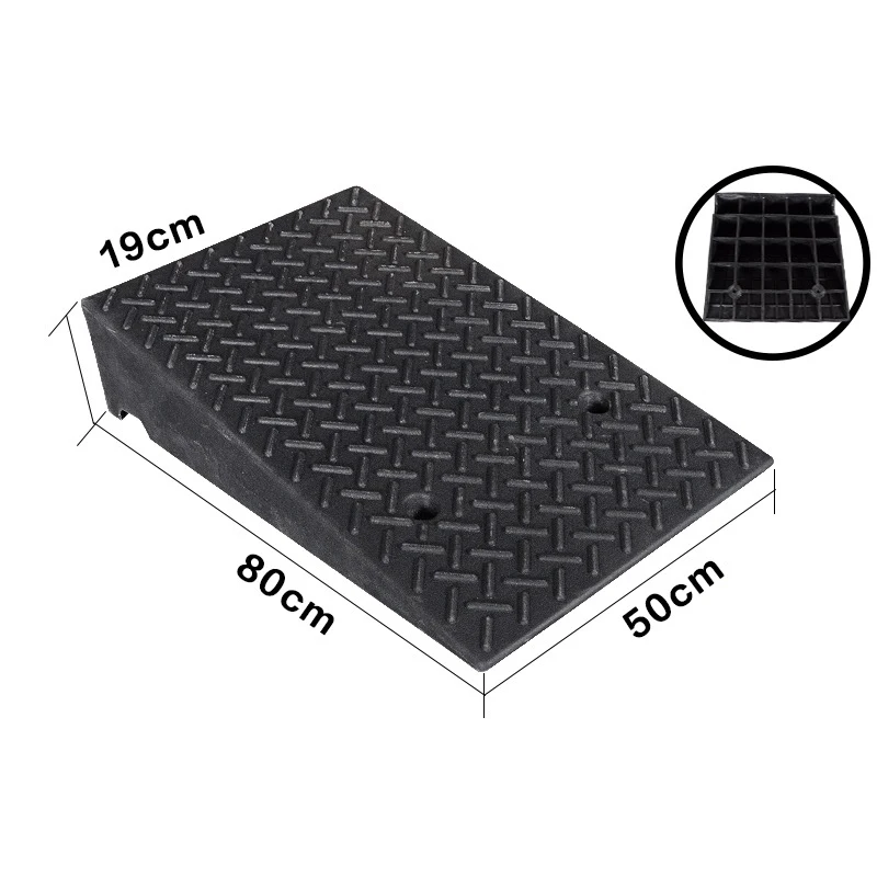
China Wholesale Gentle Slope Pad Roadside Uphill Anti-skid Triangle Car Threshold Rubber Road Ramp 