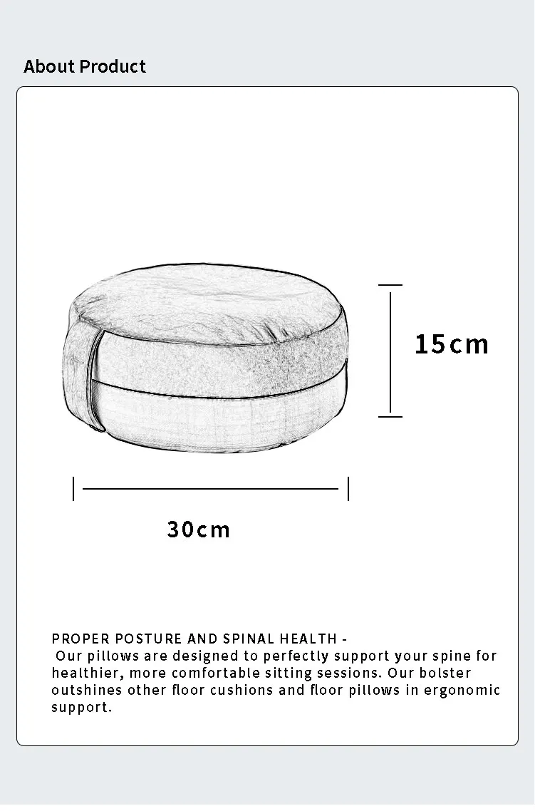 Sky Blue Velvet Outer Cover Buckwheat Husk Meditation Cushion Removable And Washable Customizable Color Yoga Zafu Pillow