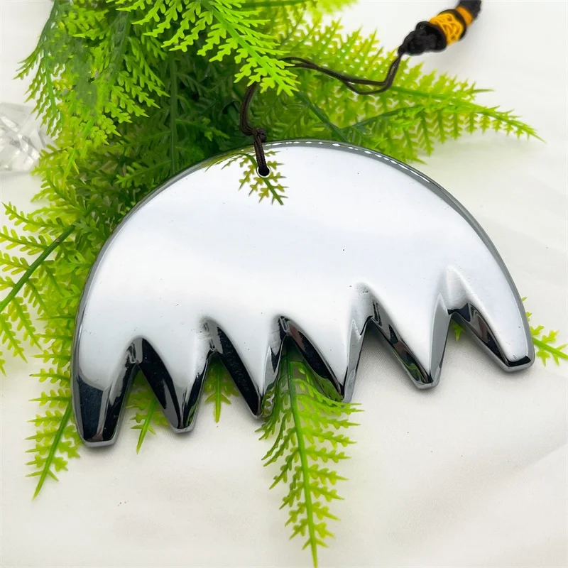 Natural Energy Stone Terahertz Massage Lightweight Portable Shaving V Face Beauty Grooming Six Teeth Scraping Scalp Comb