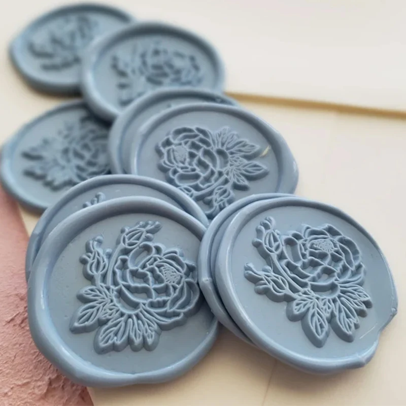 Luxury Self Adhesive Wax Stamp Stickers Envelope Label Rectangle Wax Sticker 3D Embossed Custom Wedding Wax Seal Sticker