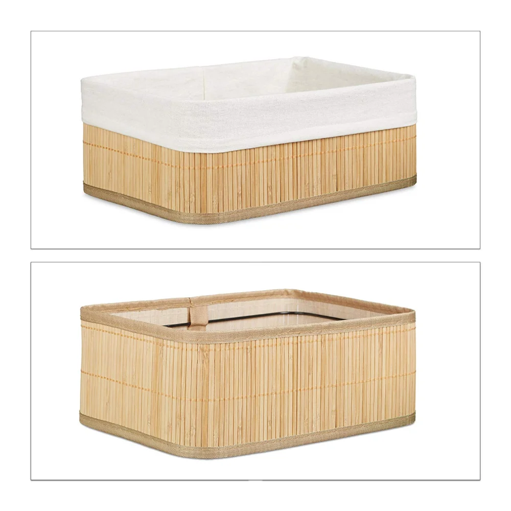 Modern American Style Bamboo Clothes Storage Basket Eco-Friendly Lunch Box and Household Storage Stocked and Packed in Cartons