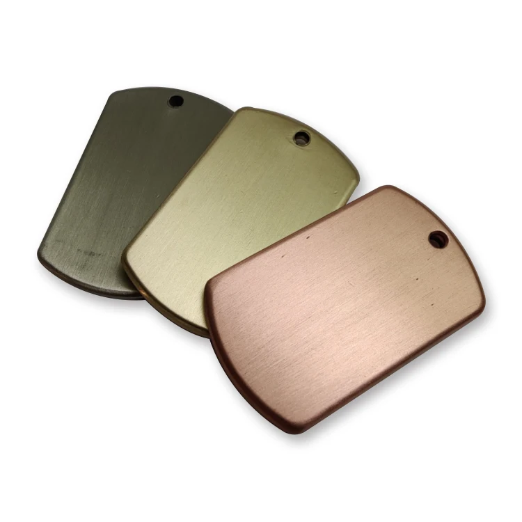 High Quality Brass Copper Cupronickel Stainless Steel Blank Rectangle Card Tags