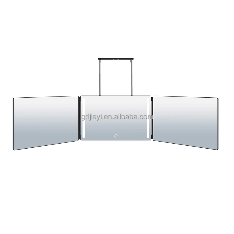 
three way led folding mirror 3 way mirror hair cutting smart light Mirror for self hair cutting 
