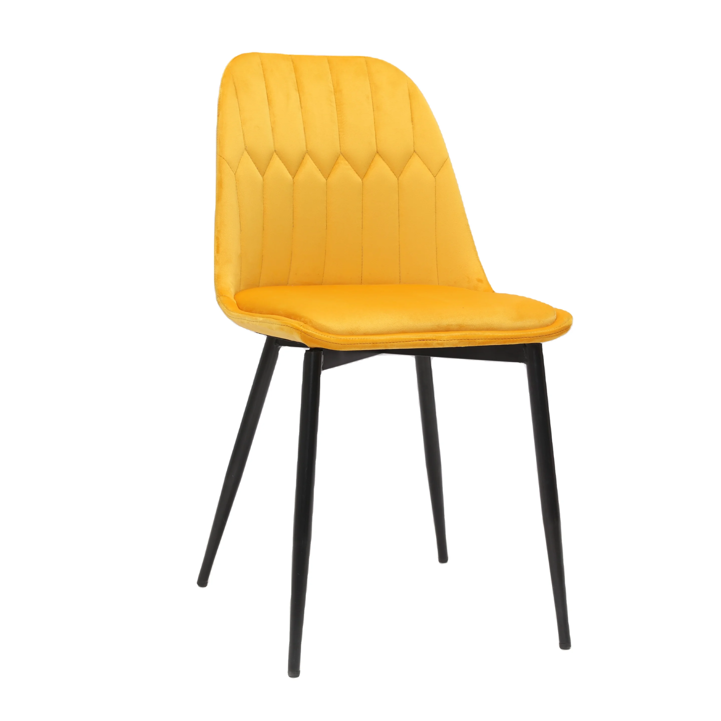 Cheap Nordic Velvet Fabric Modern Luxury Design Furniture Dining Room Chairs Upholstered Dining Chair With Metal Leg