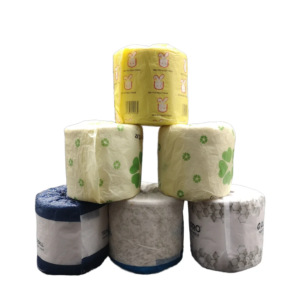 Wholesale 2 Ply Bamboo Toilet Tissues Paper 400 Sheet Custom Embossed Flushable T Roll Paper Toilet for Bathroom
