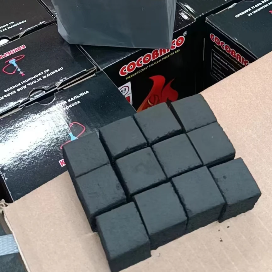 FireMax Factory Coconut Shell Cube 25mm Shisha Coal Briquette Wholesale Indonesia Charcoal for Hookah