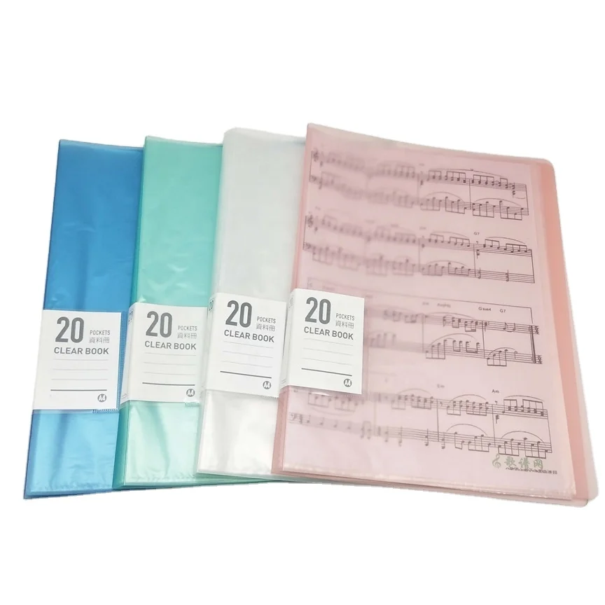 Fancy Factory Custom Waterproof High Quality A4 Plastic Clear Frosted Display Book 20 Pages Transparent PP File Folder
