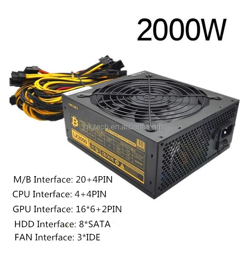 Блок питания ATX 1600 Вт 1800 2000 для майнинга блок ПК с поддержкой 6 GPU 8 эфириума
