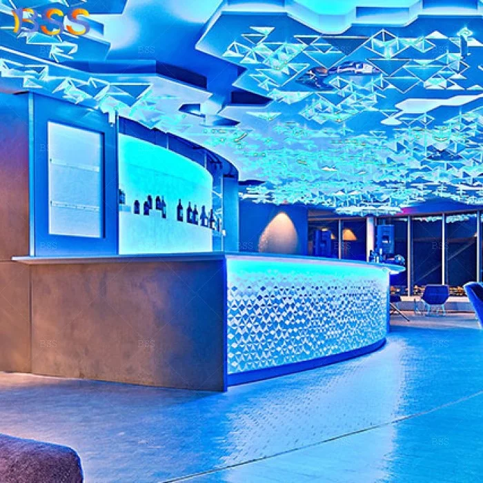 Динамические изображения кафе магазина барной стойки современный дизайн белый прочный светодиодный светильник изогнутая стойка для и бара