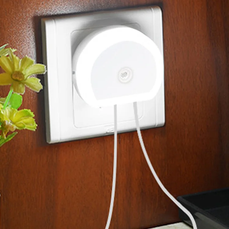 Двойной USB-порт для путешествий настенное зарядное устройство для телефона светодиодный ночник с usb-зарядным устройством