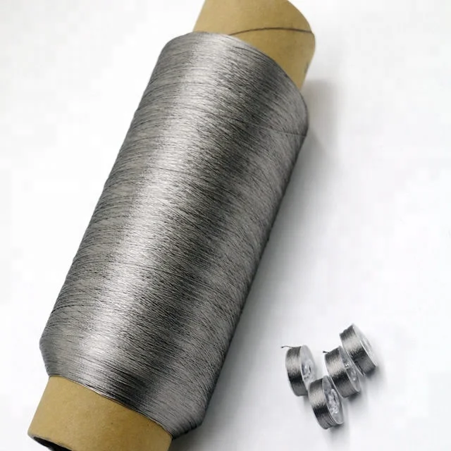 Fire Resistant Of Silver Dress Esd Conductive Sew Thread 316l Conductive Sewing Thread