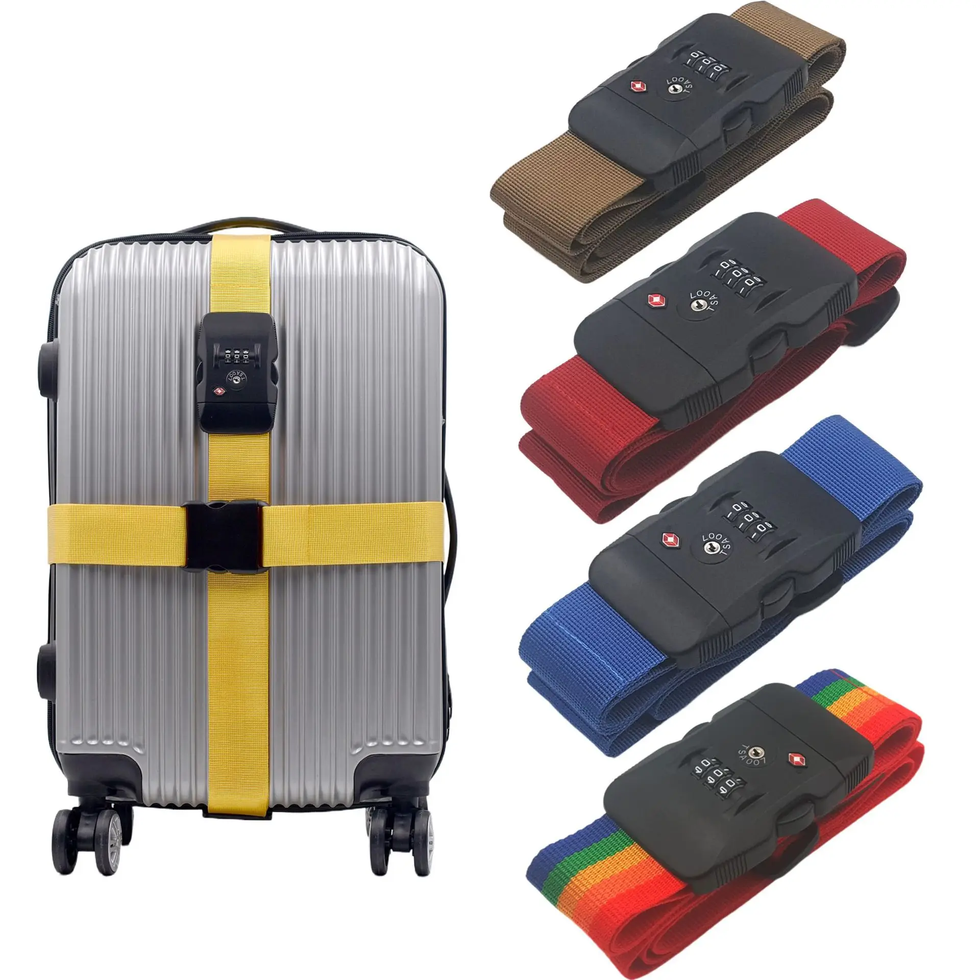 Oem Travel Luggage Belt Strap With Tsa Lock And Weight Scale Custom Logo Luggage Tag Conveyor Belt For Airport Luggage