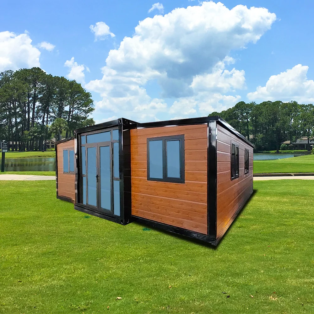 Factory Prefabricated Metal Structure Modular Mobile Tiny Homes Prefab Easy Installation Double Wing Folding House Container