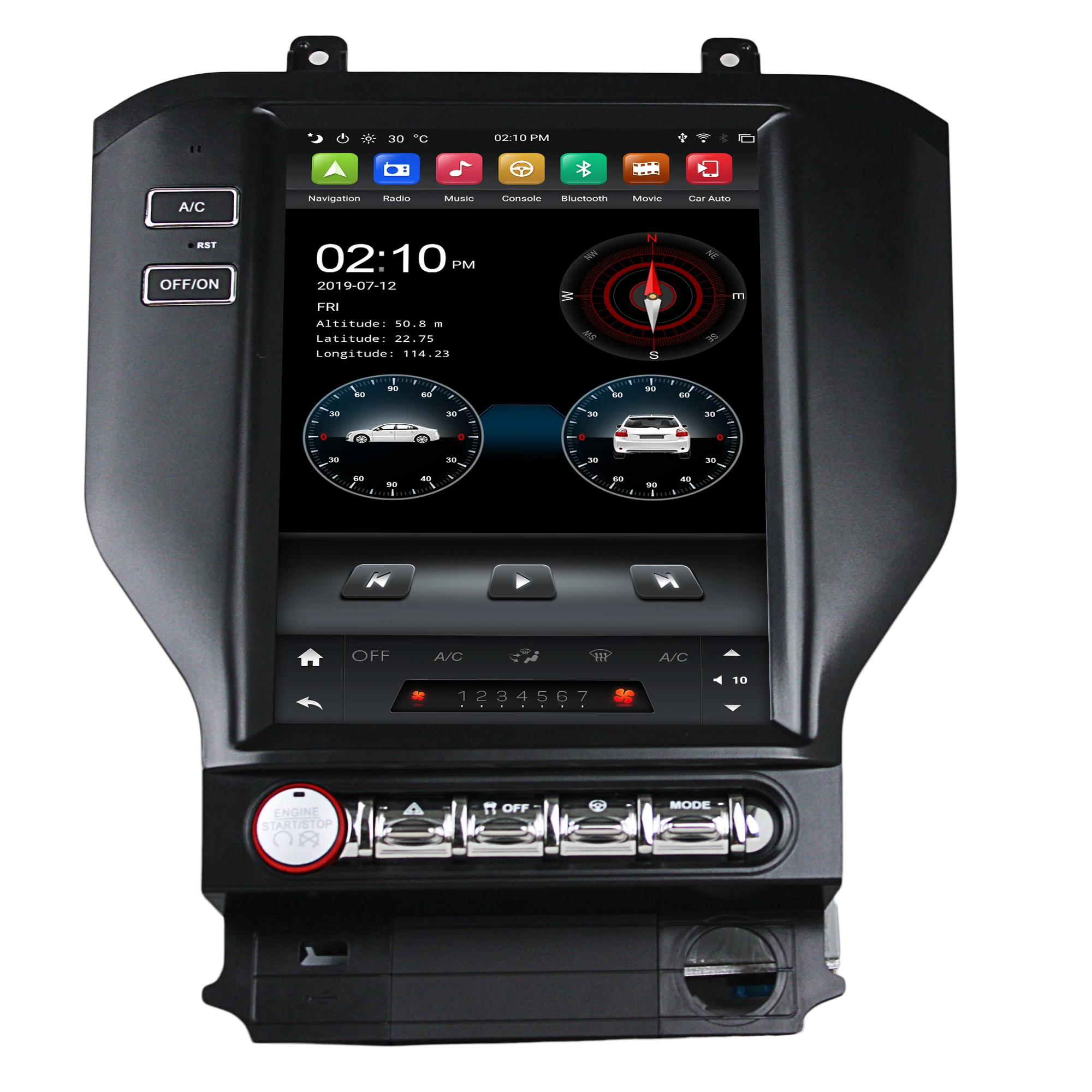 Klyde Новый KD-12110 tesla PX6 android 9 Автомобильный видеорегистратор GPS навигации автомобиля Радио dvd плеер для Ford Mustang 2015 2016