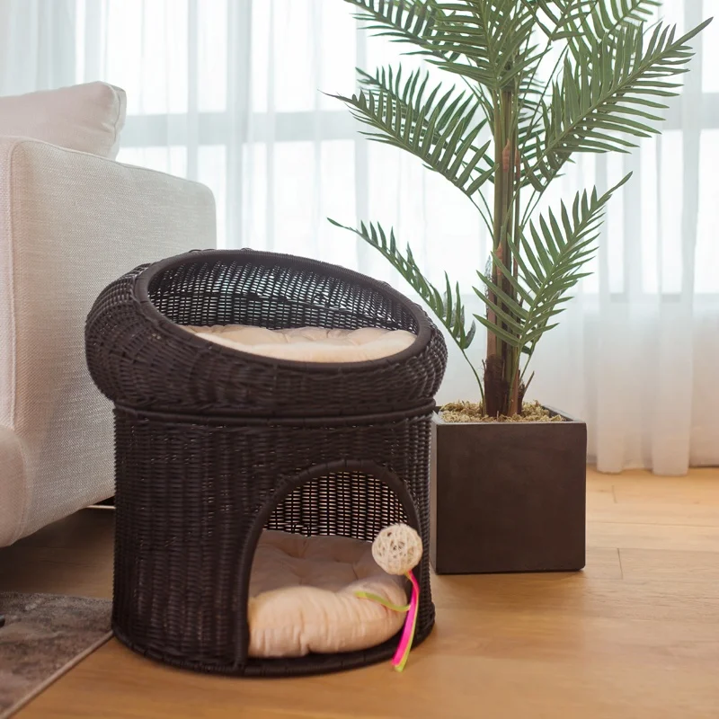 Indoor And Outdoor Rattan Pet Dog Bed Toys Cat Bed Cave Dog House