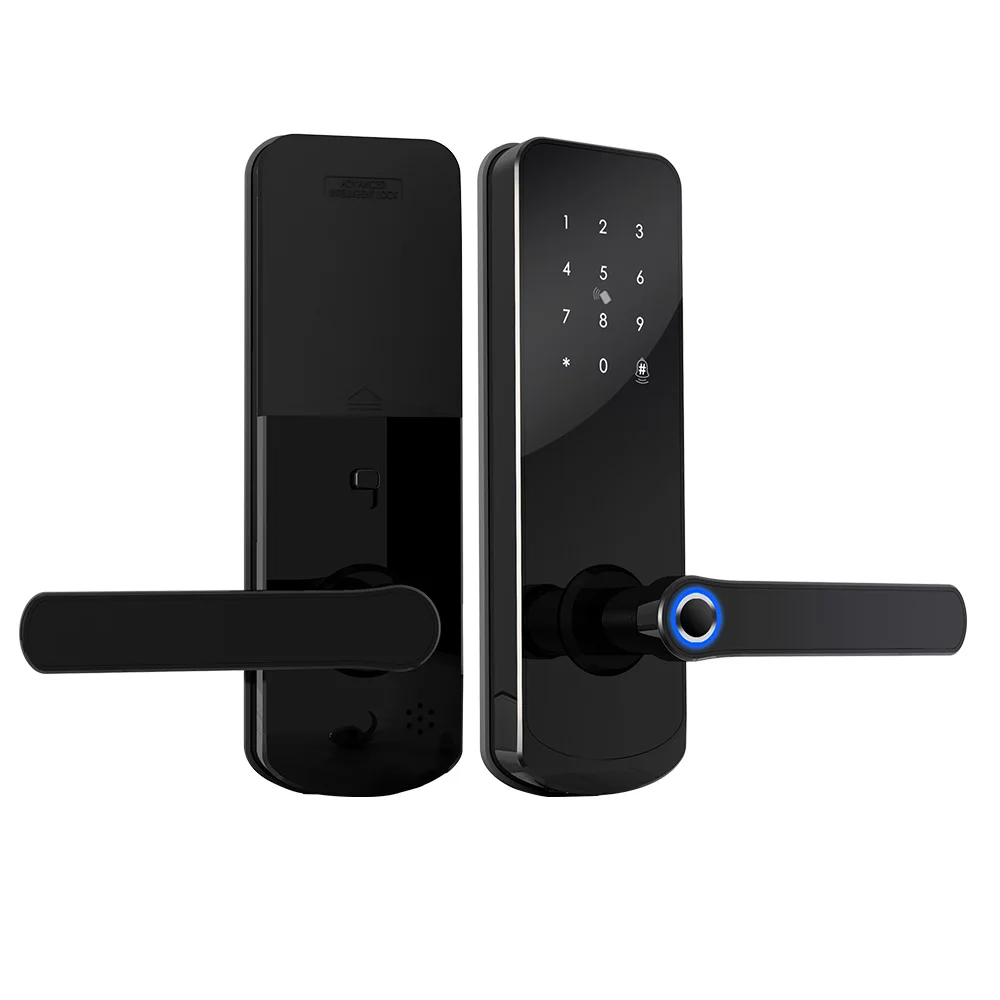 electronic keyless entry door lock with  remote control handle ttlock app digital lock home door lock with fingerprint