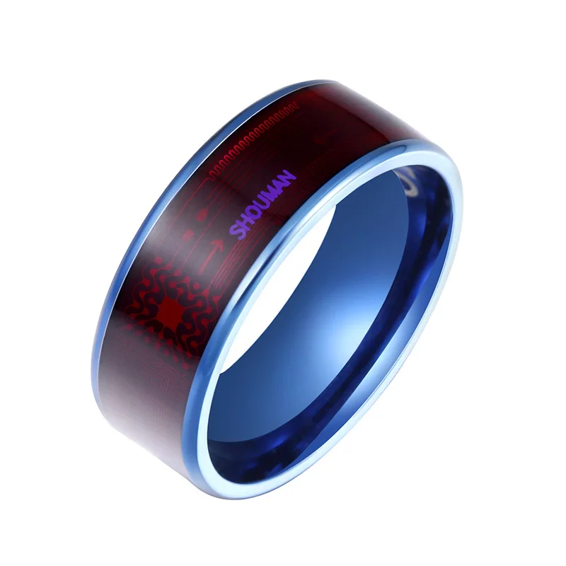 Europe And America Fashion High Quality Smart Stainless Steel Smooth Surface 8MM Wide Non Fading Design Men Rings