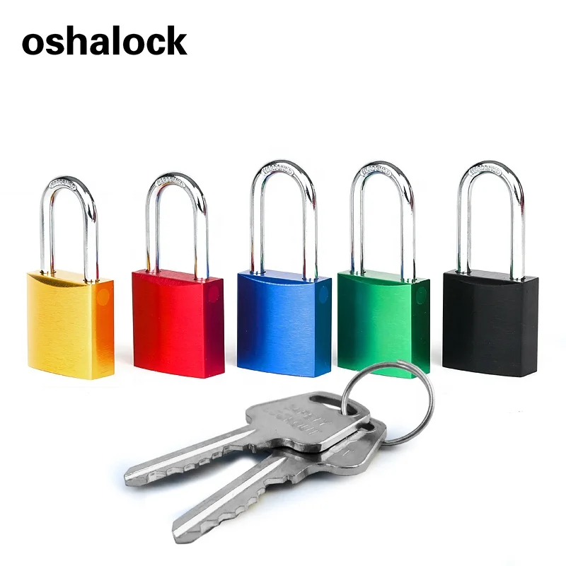 Compact anodized Protect steel shackle Anodized aluminium safety padlock with master key for Overhaul of industrial equipment