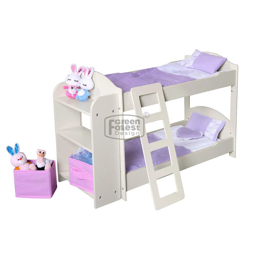 Дети вид игрушечная кроватка для американская кукла девочка, кукла двухъярусные кровати с лестницей дял 18-дюймовой куклы мебель (постельные принадлежности не входит в комплект)