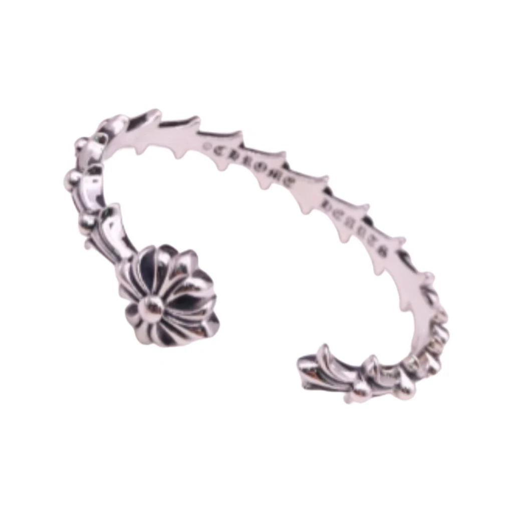 S925 sterling silver new fish tail flower wreath for both men and women cross shaped adjustable bracelet trendy and fashionable