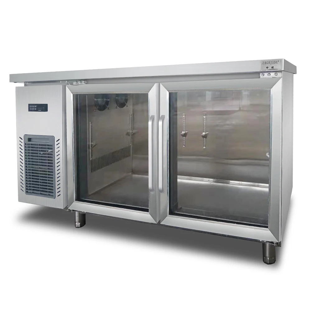 Personalized Blu-ray workbench Commercial Refrigeration Equipment Double Door Fridge / Workbench Chiller /Under Bar Refrigerator