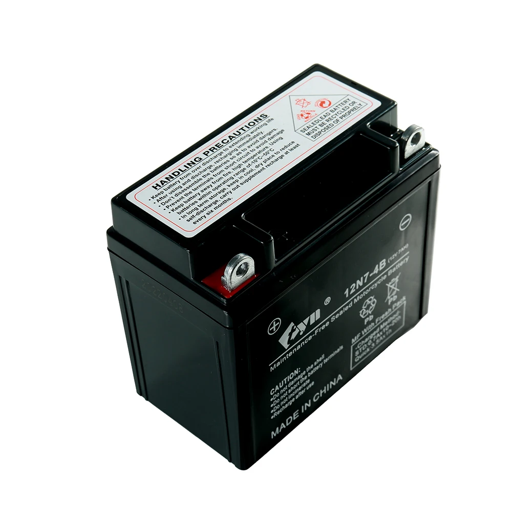 12N7-4B необслуживаемые свинцово-кислотные аккумуляторы для мотоцикла детали 12V7AH оптовая цена с