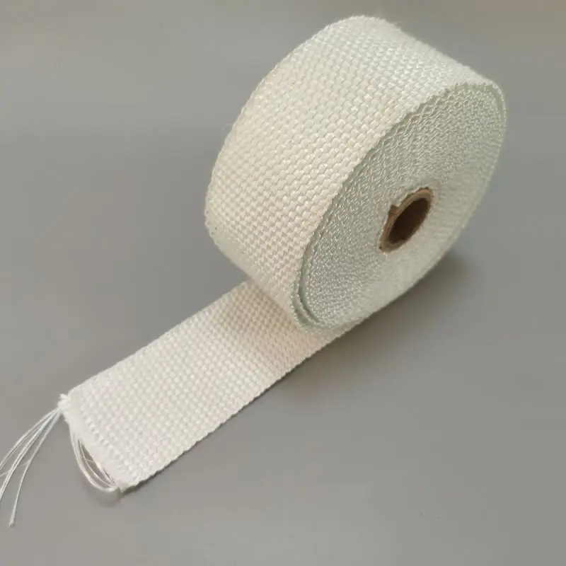 Exhaust heat insulating tape professional manufacture custom white textured fiberglass plain woven tape