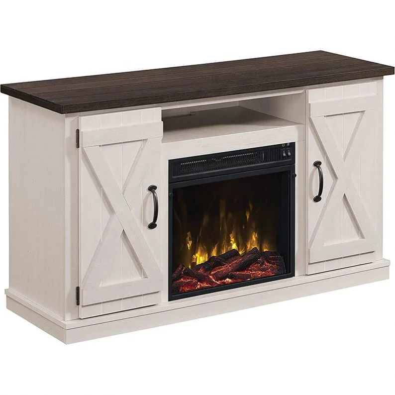 Стойка для телевизора современный шкаф подставка с белым огнем камина